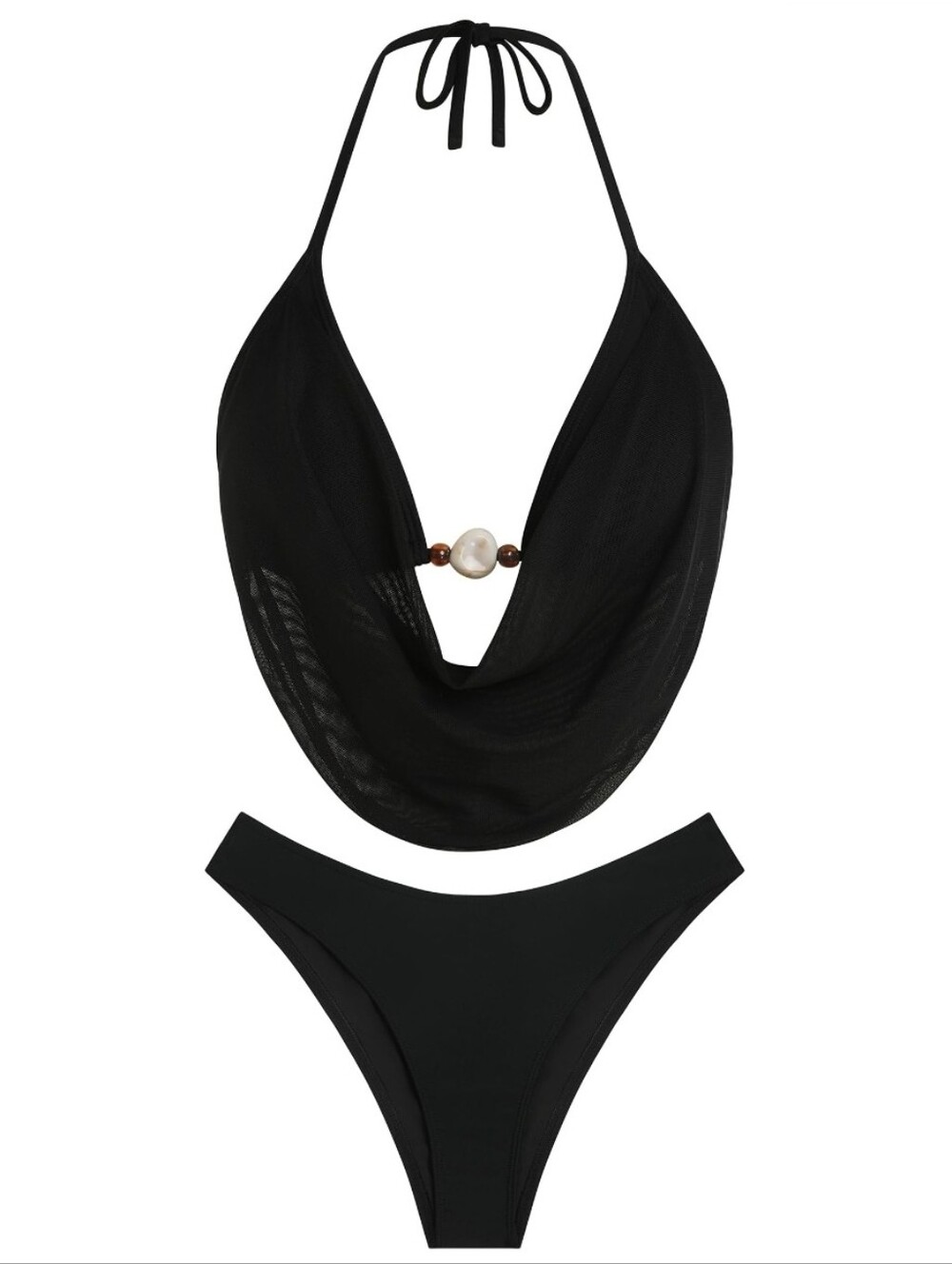 ZAFUL Women's Two Piece Bikini Halter Cowl Neck Swimsuit NEW Medium